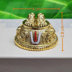 Gold Plated Antique Finish Lord Balaji Charan Paduka | Vishnu Charan Paduka for Pooja Room/Car Dashboard | Venkateswara Swamy Feet with Shanku & Chakra Namam Gifting (Gold)