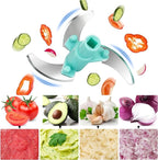 Manual Vegetable Chopper for Kitchen – 3 Blade Onion Cutter &amp; Food Chopper | Quick Chop in Seconds (500ml)