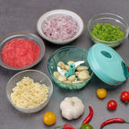 Manual Vegetable Chopper for Kitchen – 3 Blade Onion Cutter &amp; Food Chopper | Quick Chop in Seconds (500ml)
