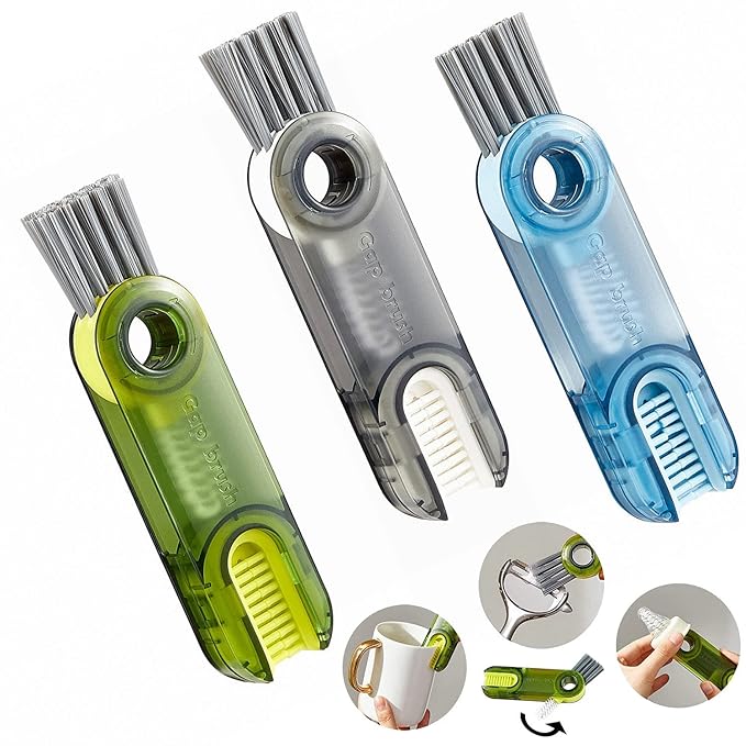 Multifunctional Cleaning Brush | Tiny Bottle Cup Lid Brush Straw Cleaner Tools | Multi-Functional Crevice Cleaning Brush | Home Kitchen Cleaning Tools