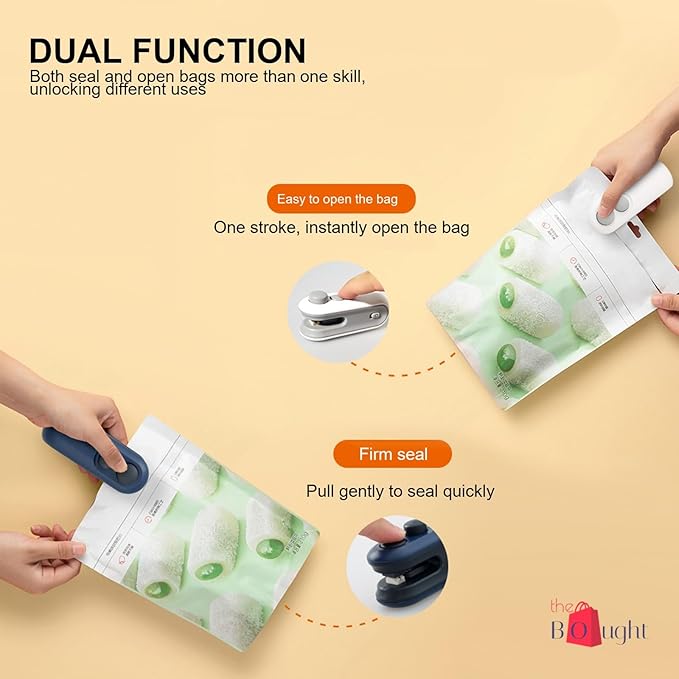 Mini Bag Sealer Machine (2-in-1) – USB Rechargeable Heat Sealer for Food Storage & Snack Bags