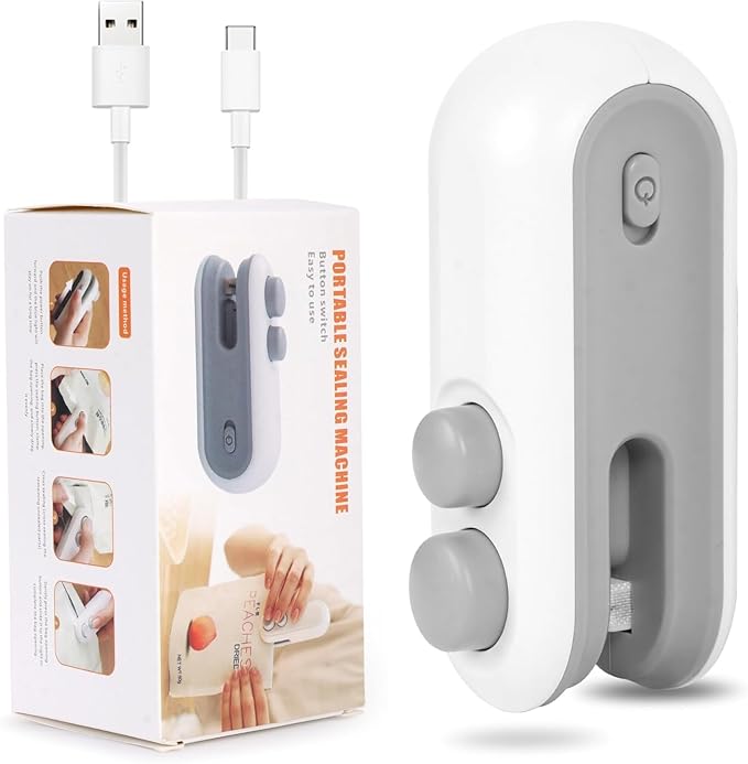 Mini Bag Sealer Machine (2-in-1) – USB Rechargeable Heat Sealer for Food Storage & Snack Bags