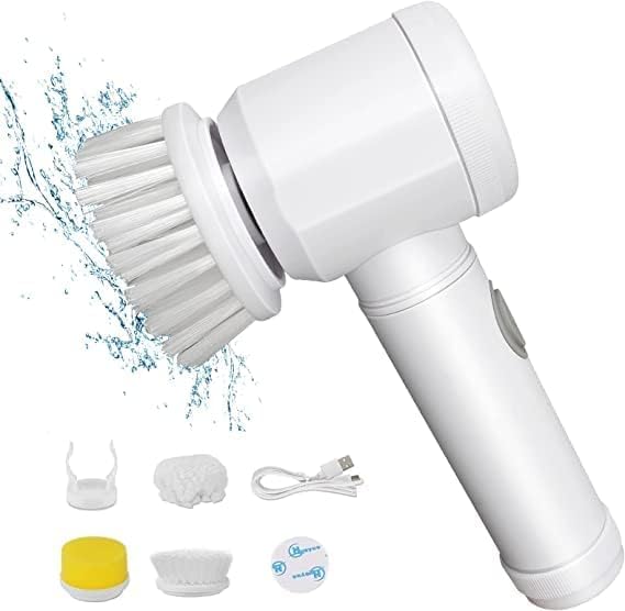 Electric Cleaning Brush (Cordless) – Rotary Scrubber with 3 Brush Heads for Bathroom, Kitchen & Floor Cleaning