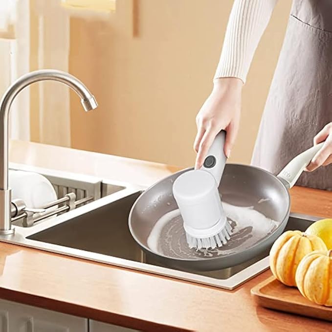 Electric Cleaning Brush (Cordless) – Rotary Scrubber with 3 Brush Heads for Bathroom, Kitchen & Floor Cleaning