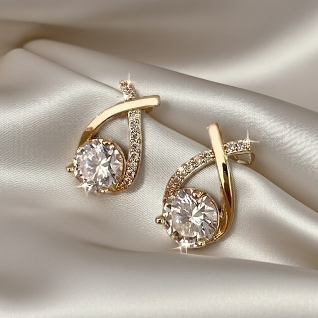 Cross Bling Minimal Earrings