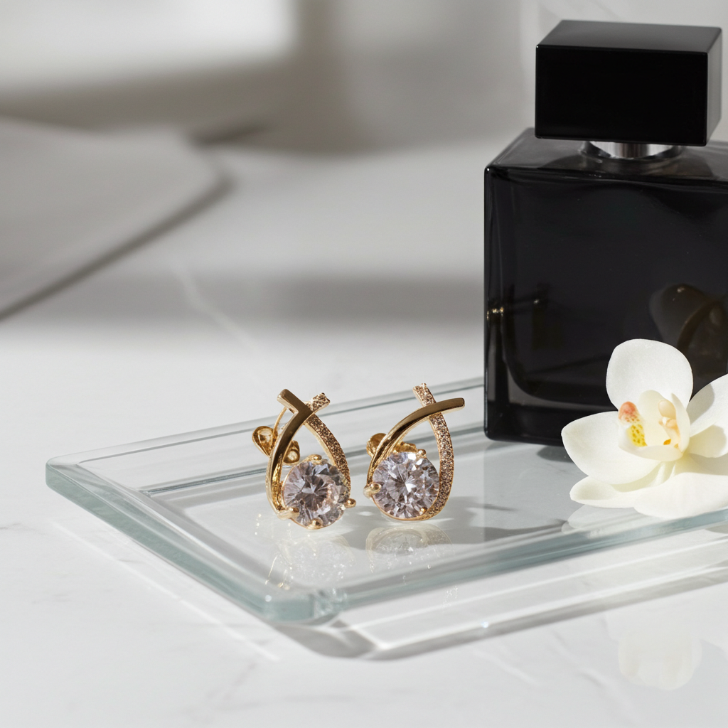 Cross Bling Minimal Earrings