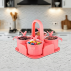 Multipurpose 4 Jar Airtight Storage Container Set - with Lid Airtight Jar for Serving Sweets, Chips, Cookies And Other Snacks, Dry Fruit Storage Box (Peach)