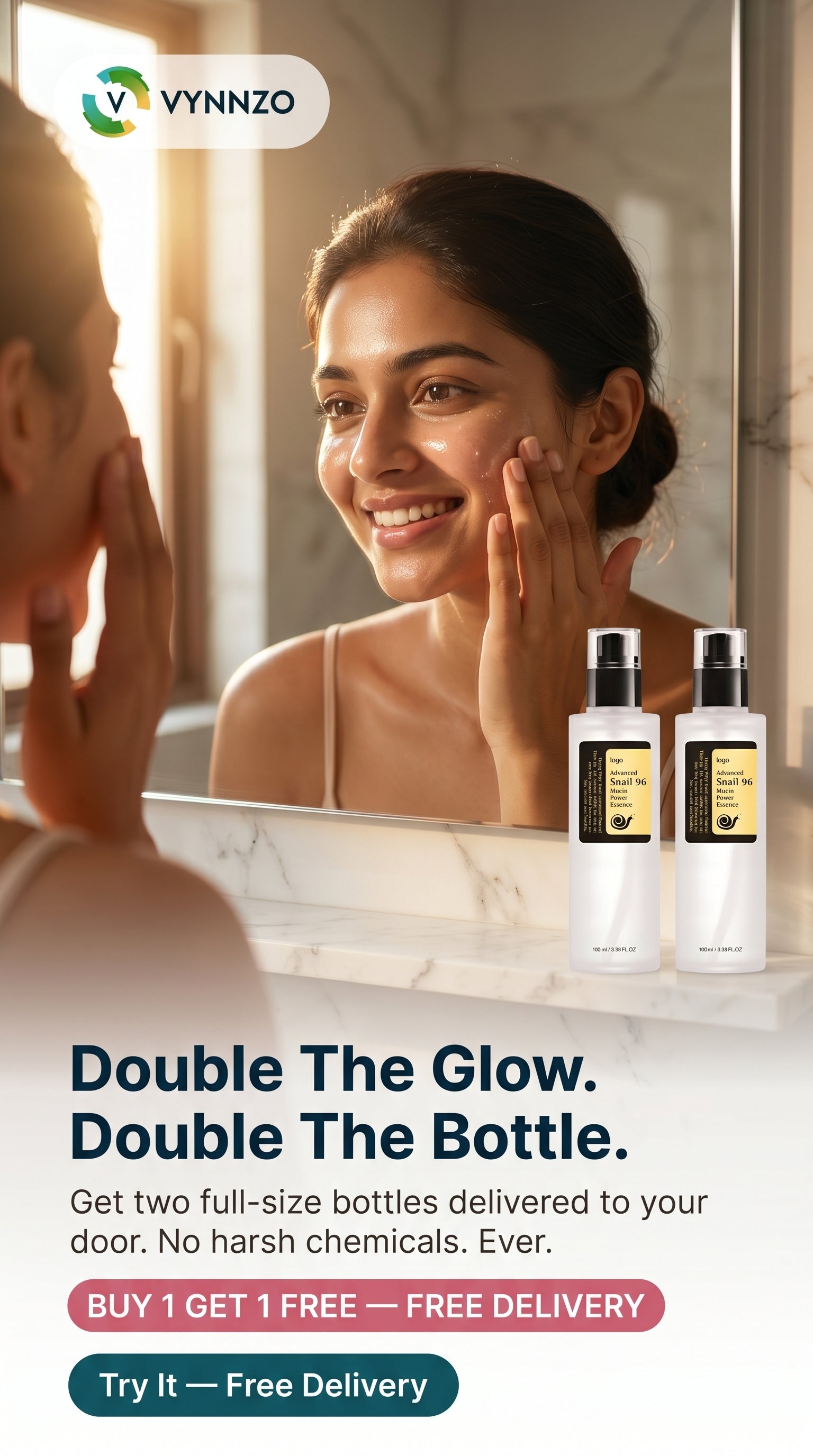Snail 96 Mucin Power Essence for Smooth & Moisturized Skin 100 Ml (Pack of 2)