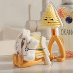 Foldable Triangular Gap Cleaning Brush with Soap Holder (Pack of 2)