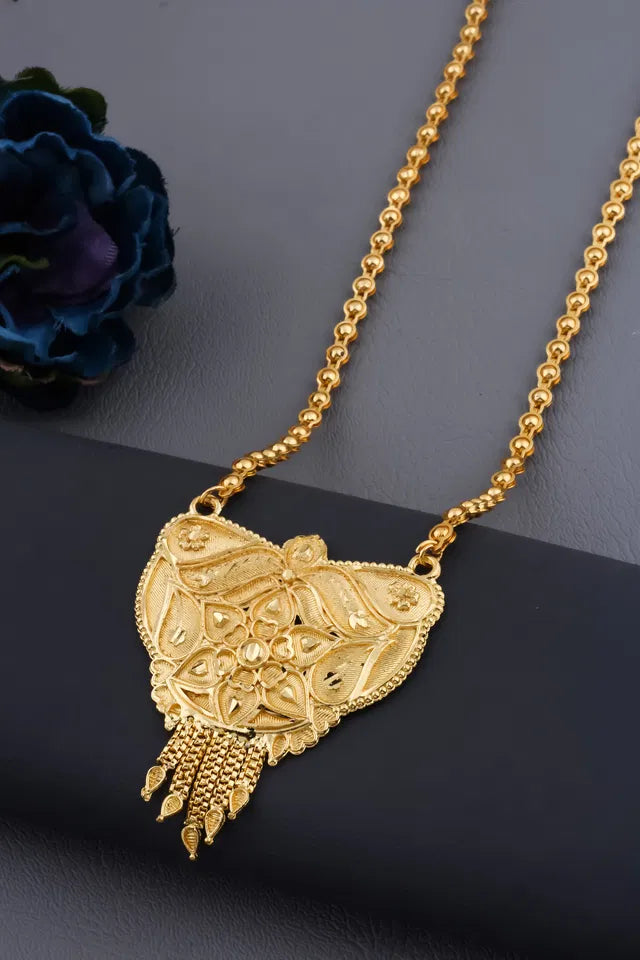 Traditional Gold plated Ki Mala Design With Moti Chain Ladi Long Mangalsutra